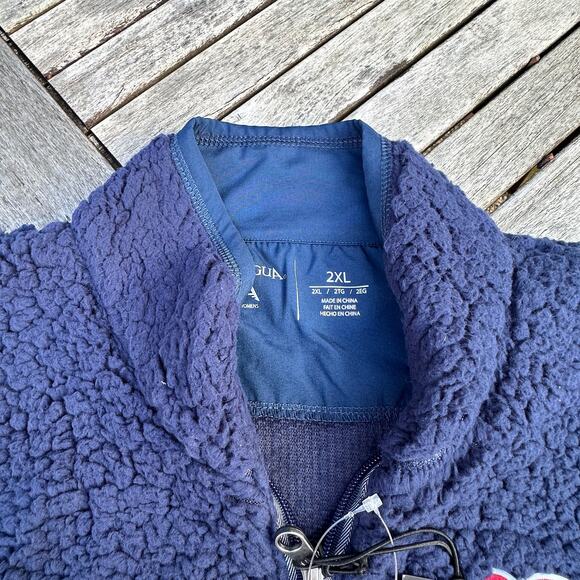 Antigua Womens Blue Boston Red Sox Sherpa Grace Full Zip Mock Neck Size 2XL Vest - Picture 6 of 11